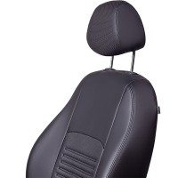 Авточехлы «Lord Auto Турин Экокожа» Nissan Almera lll 11.2012-08.2019 г.в., раздельная задняя спинка (G11/G15 седан 4 двери, чёрный/чёрный)