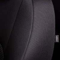 Авточехлы «Lord Auto Дублин Жаккард» Hyundai Solaris ll с 02.2017 г.в., раздельная задняя спинка (седан, чёрный/стежок серый)