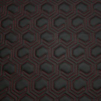 Экокожа стёганая «intipi» Vortex (чёрный/красный, ширина 1.35 м, толщина 5.85 мм)