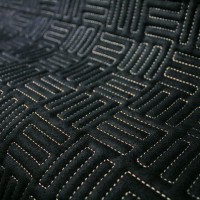 Замша искусственная стёганая «intipi» Maze (чёрный/бежевый, ширина 1.35 м, толщина 5.9 мм)