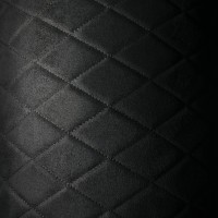 Замша искусственная стёганая «intipi» Rombus (чёрный/чёрный, ширина 1.35 м, толщина 5.9 мм)